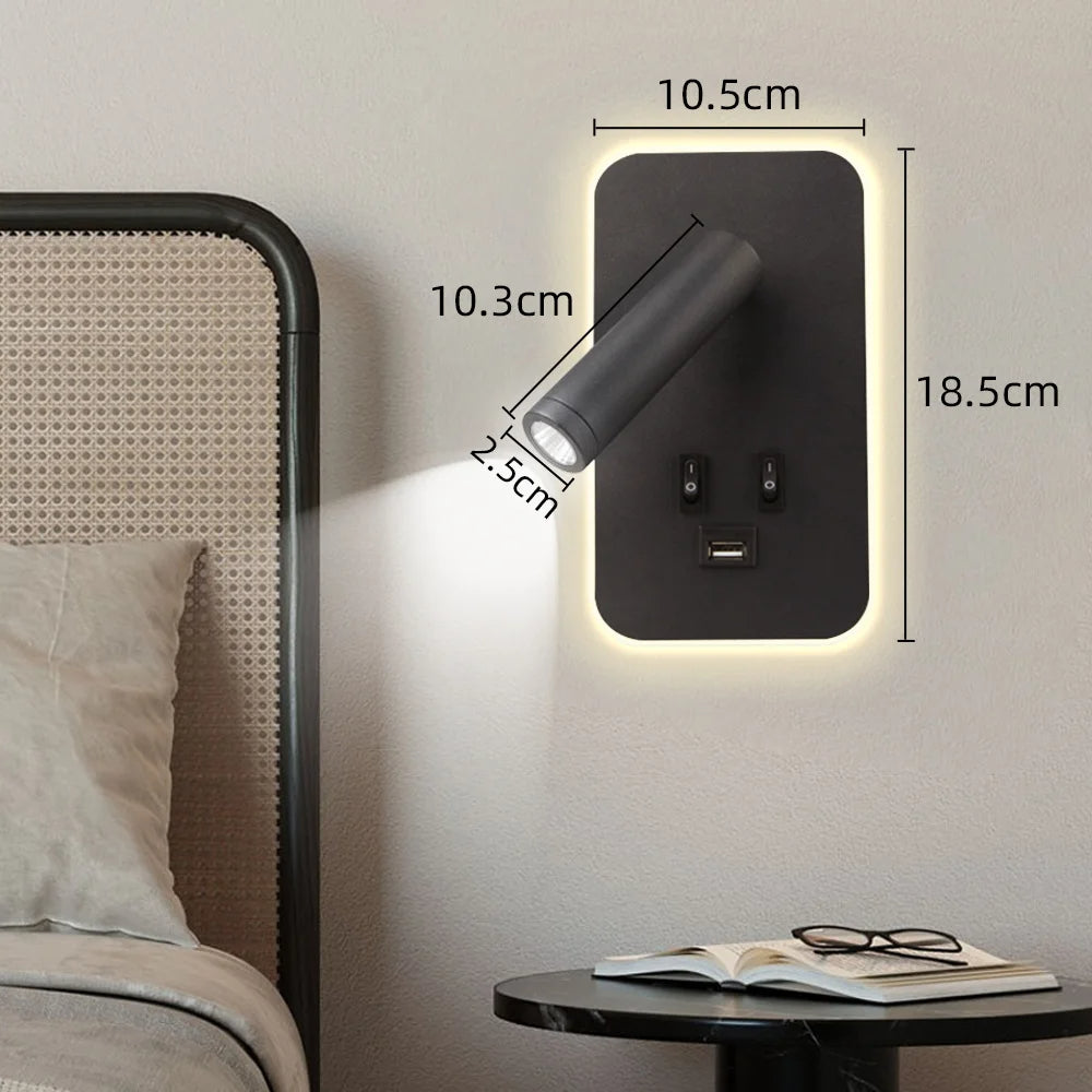 LED Wall Lamp with USB Charging