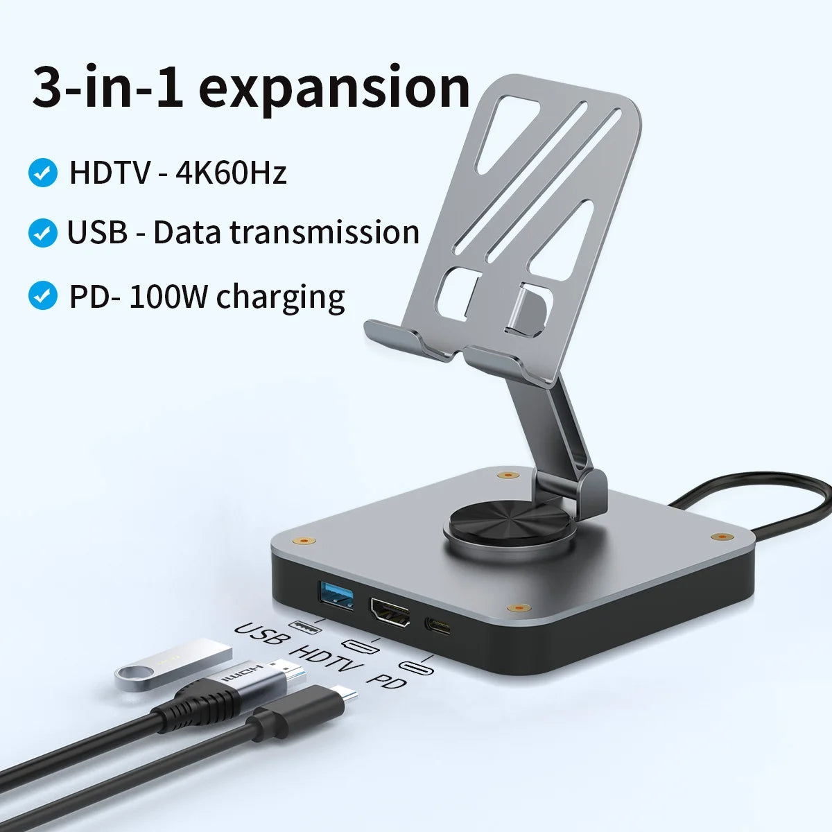 3-in-1 HDMI Hub for Phone/Tablet
