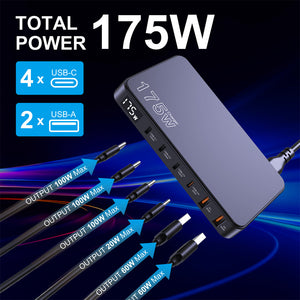 175W GaN 6-Port Fast Charger