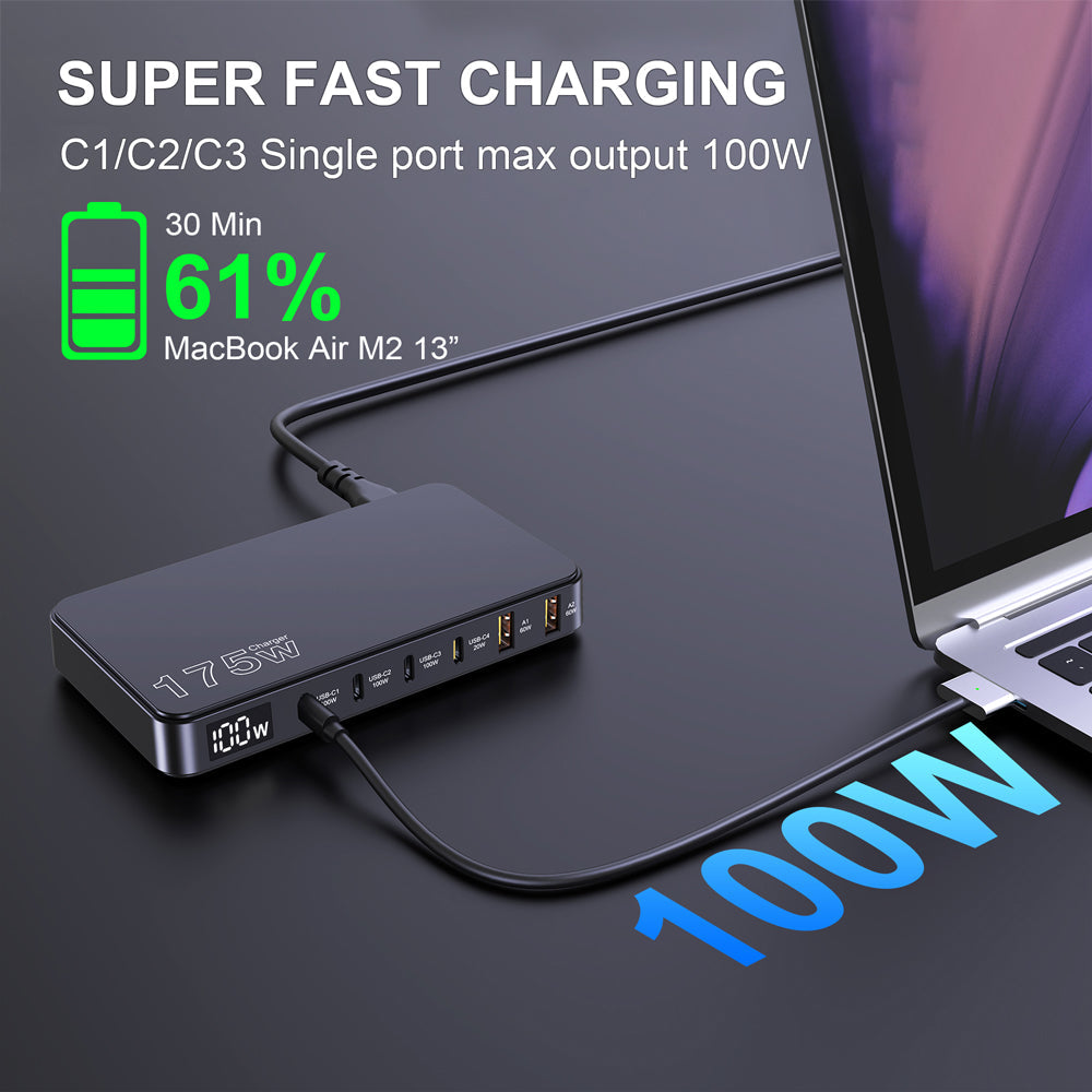 175W GaN 6-Port Fast Charger