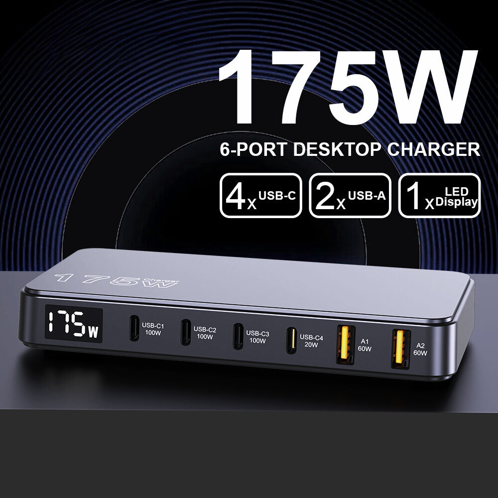 175W GaN 6-Port Fast Charger